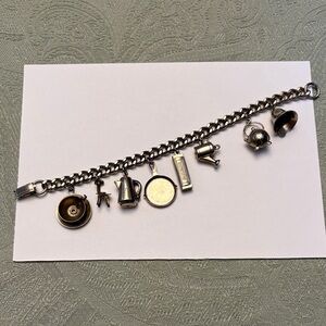 Vintage Women’s Silver-Toned Kitchen-Themed Charm Bracelet